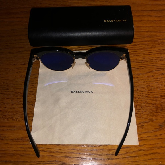 BALENCIAGA Round 51mm Sunglasses BA128 05A - Picture 5 of 10